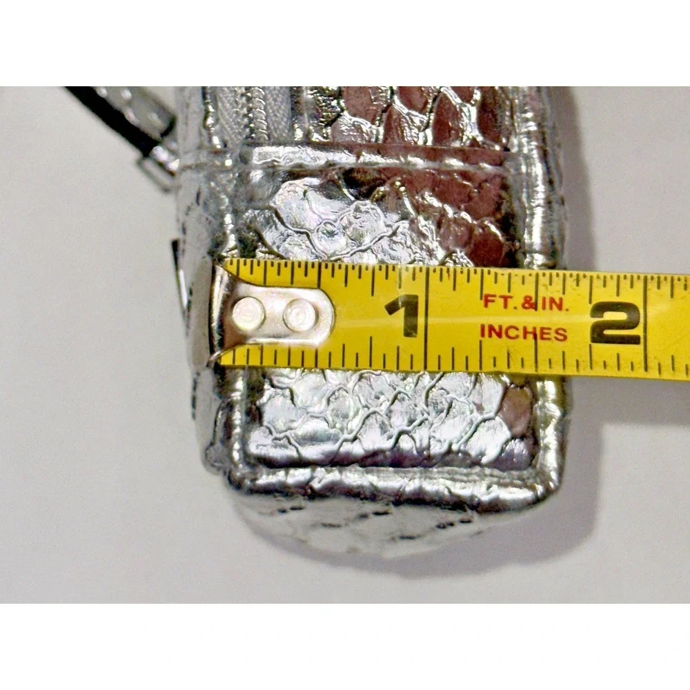 Victoria's Secret Metallic Silver Keychain‎ Coin Purse Bag